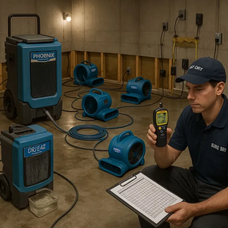 Structural Drying and Dehumidification process in Perry, NY